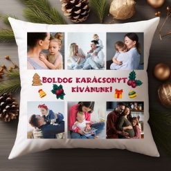 Egyedi fényképes karácsonyi párna 6 képpel
