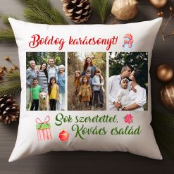 Egyedi fényképes karácsonyi párna 3 képpel