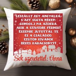Karácsonyi párna idézettel és egyedi aláírással